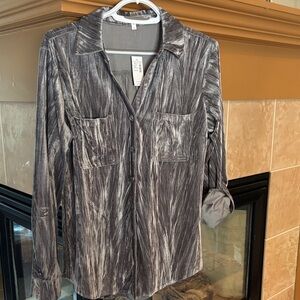 Maurices Charcoal Button Down Shirt